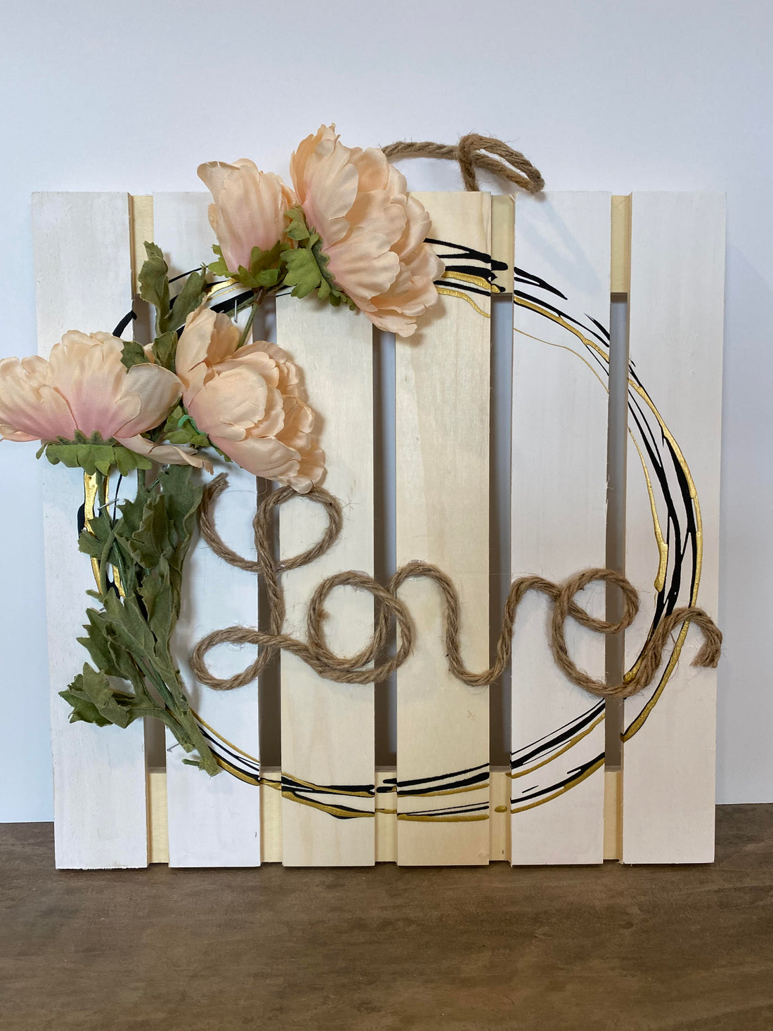 Cadre bois "Love" - Corail