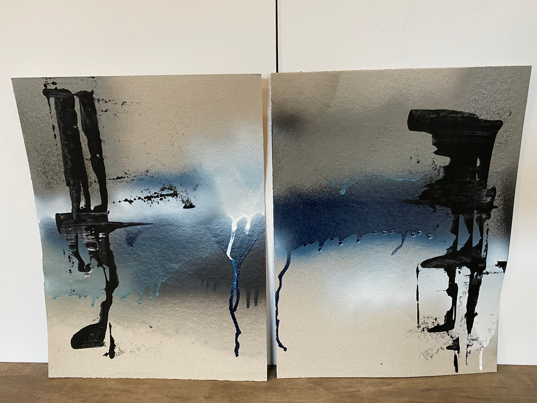 Ensemble de 2 toiles "Pénombre"