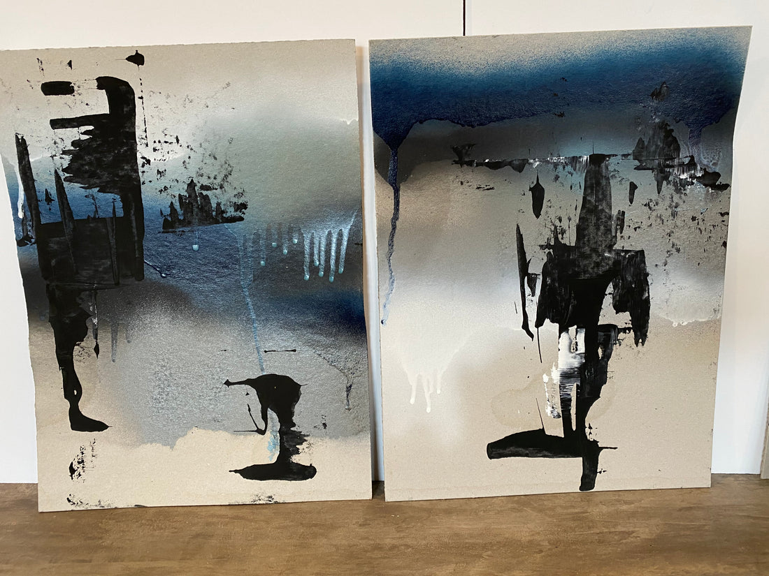 Ensemble de 2 toiles "Noiceur"