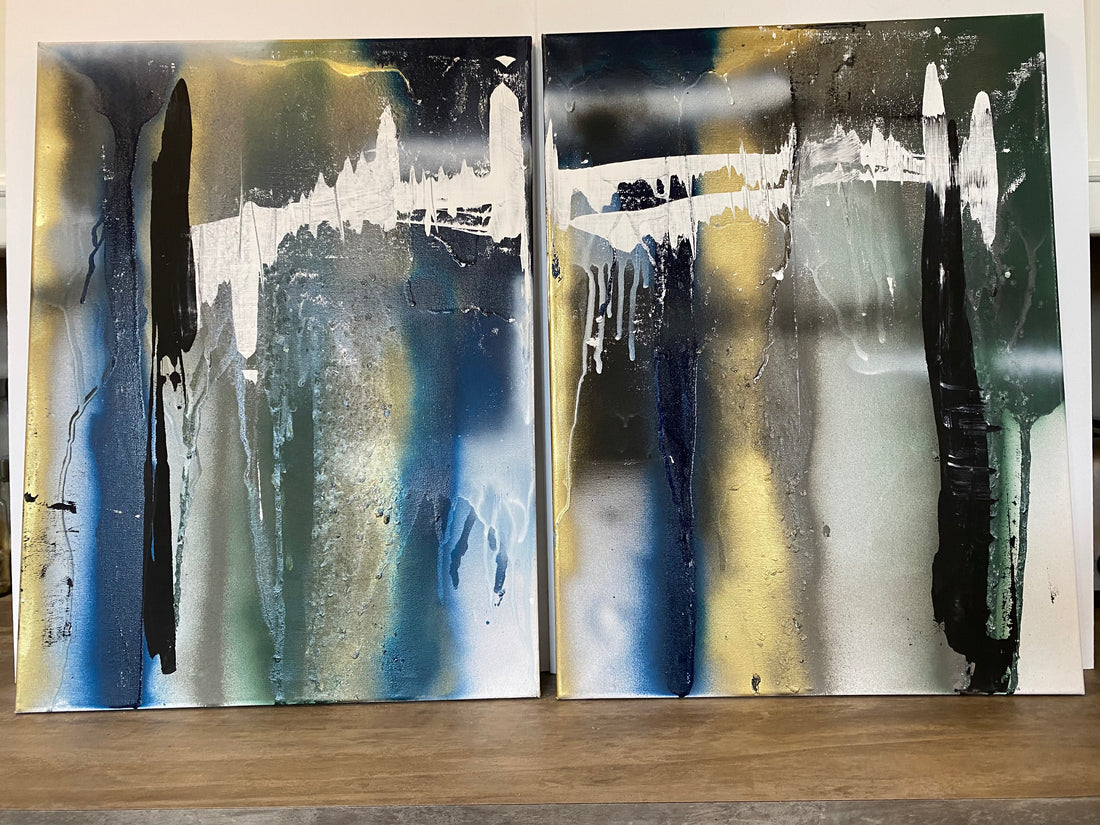 Ensemble de 2 toiles "Mousson"