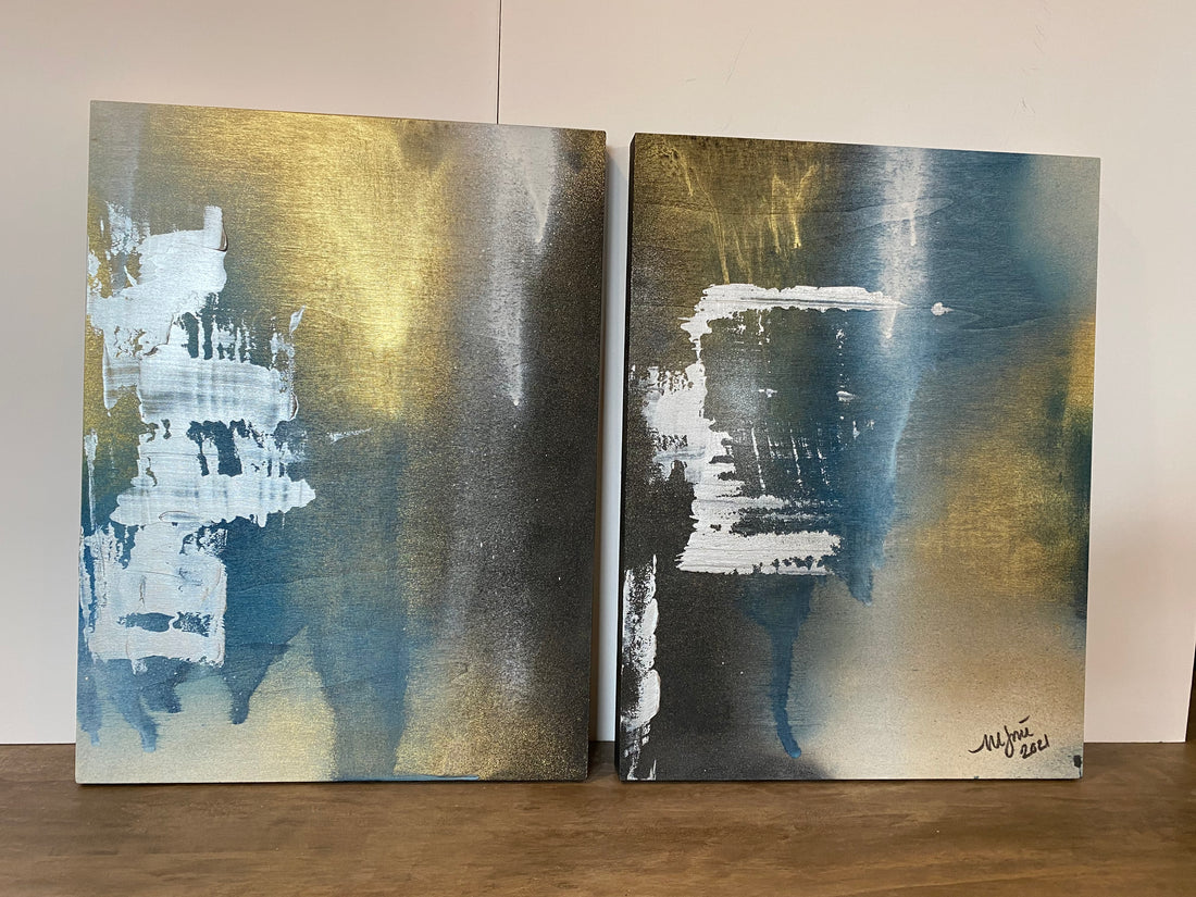 Ensemble de 2 toiles "Grand Blanc"