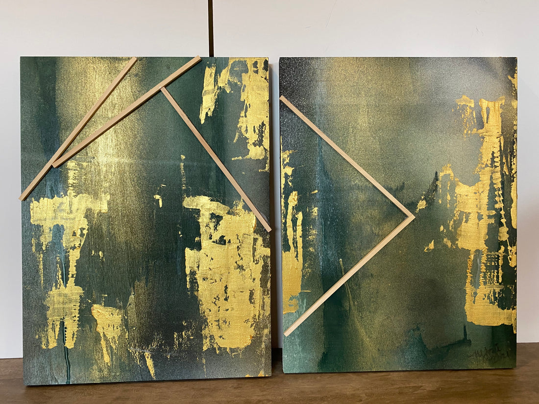 Ensemble de 2 toiles "Foudre"